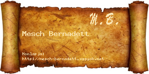 Mesch Bernadett névjegykártya